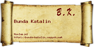 Bunda Katalin névjegykártya